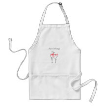 Elegant Red Bow Christmas Deer Apron