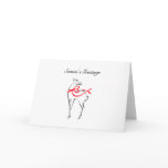 Elegant Red Bow Christmas Deer Greeting Cards