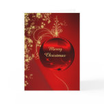 Elegant Red Christmas Ornament Greeting Card