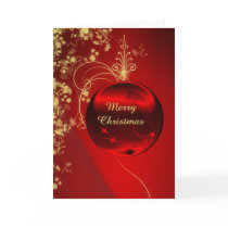 Elegant Red Christmas Ornament Greeting Card