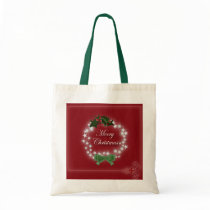 Elegant Red Christmas Wreath Bag