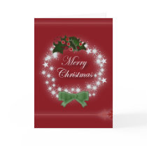 Elegant Red Christmas Wreath Cards