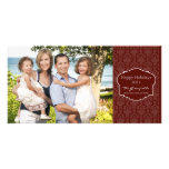 Elegant Red Damask Photo card