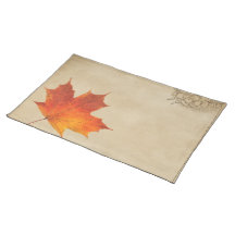 Elegant Red Maple Leaves Fall Wedding Placemat