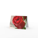 Elegant Red Rose Floral Wedding Thank You Card