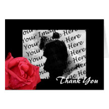 Elegant Red Rose Photo Thank You Cards