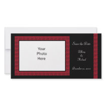 Elegant Red Rose Wedding Save the Date Photo Card