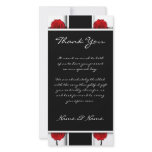Elegant red roses - wedding thank you cards