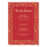 Elegant Red Snowflake Holiday Party Invitation