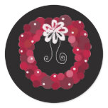 Elegant Red Wreath Design Stickers