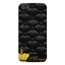 Elegant Regal Monogrammed Black Tufted Iphone Case iPhone 5 Covers