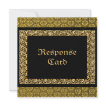 Elegant response card damask wedding announcements