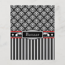 Elegant Retro 1930s Art Deco Floral Damask Flyer Design