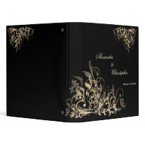 Elegant Retro Gold Flower Swirls Album Binder