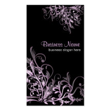 Elegant Retro Lavender Flower Swirls 2 Business Card