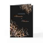 Elegant Retro Orange Flower Swirl Wedding Invitati Greeting Cards
