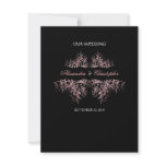 Elegant Retro Pink Flower Swirl Wedding 2 Personalized Invites