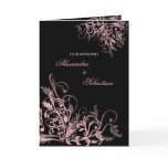 Elegant Retro Pink Flower Swirl Wedding Invitation Greeting Card