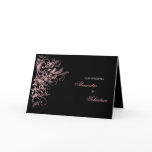 Elegant Retro Pink Flower Swirl Wedding Invitation cards