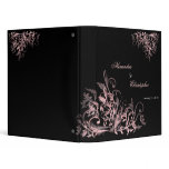 Elegant Retro Pink Flower Swirls Album Binders