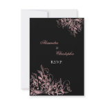 Elegant Retro Pink Swirls Wedding RSVP Custom Invites