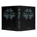 Elegant Retro Turquoise Flower Swirls Album 3 Ring Binder