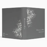 Elegant Retro White Flower Swirls Dark Grey Binders