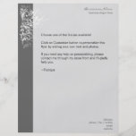 Elegant Retro White Flower Swirls Dark Grey Personalized Flyer