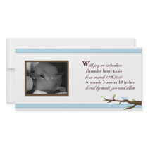 Elegant Ribbon Announcement Custom Photo Card