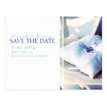 Elegant Ring Pillow Save the Date Post Cards
