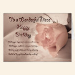 Elegant rose birthday card for niece cards