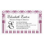 Elegant Rose Pink and White Art Deco Damask Floral Business Cards