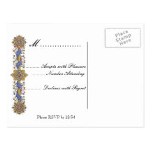 Elegant RSVP Geometric Vintage Art Custom Postcard