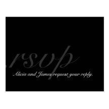Elegant RSVP Postcard Wedding Monogram Names