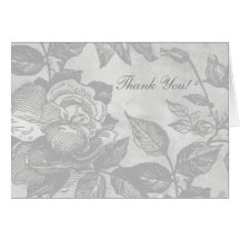 Elegant Rustic Rose Thank You Note Card
