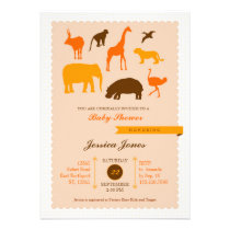 Elegant Safari Animals Baby Shower Invitation invitations