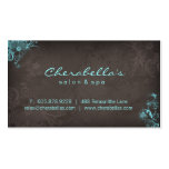 Elegant Salon Spa Floral Butterfly Blue Brown Business Card Template