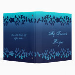 Elegant Sapphire Leaves Recipe Book Binders