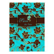 Elegant Save the Date Card Gold Floral BB 2 Personalized Invitations
