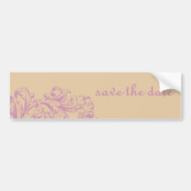Elegant Save The Date Floral Design Bumper Stickers