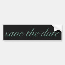 Elegant Save The Date Vines Black and Blue Bumper Stickers
