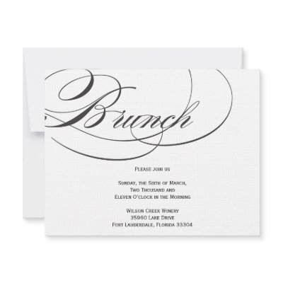 Elegant Script Brunch Invitation - Black by OrangeOstrichDesigns