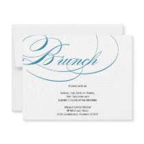 Elegant Script Brunch Invitation - Blue