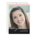 Elegant Script Name Grad: French Pink Personalized Invitation