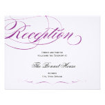 Elegant Script Reception Card - Purple Personalized Invitation