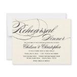 Elegant Script Rehearsal Dinner - Black/Off White Custom Invite