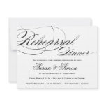Elegant Script Rehearsal Dinner Invitation - Black