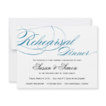 Elegant Script Rehearsal Dinner Invitation Blue