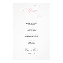 Elegant Script  Wedding Menu - Blush Stationery Paper