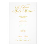Elegant Script  Wedding Menu - Gold Stationery